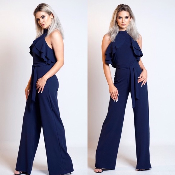 Saskia Chocker Frill Jumpsuit - Picture 2 of 4